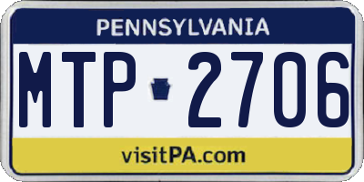 PA license plate MTP2706