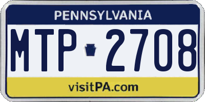 PA license plate MTP2708