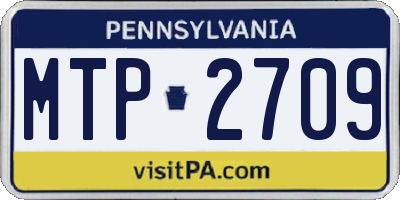 PA license plate MTP2709