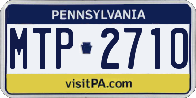 PA license plate MTP2710