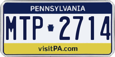 PA license plate MTP2714