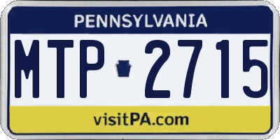 PA license plate MTP2715
