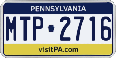 PA license plate MTP2716