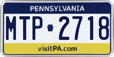 PA license plate MTP2718