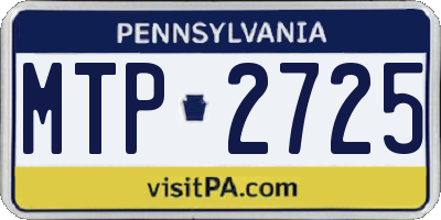 PA license plate MTP2725