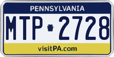 PA license plate MTP2728