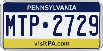 PA license plate MTP2729