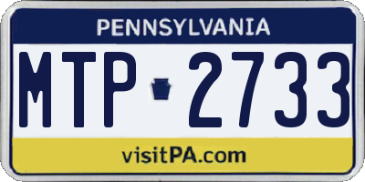 PA license plate MTP2733