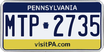 PA license plate MTP2735