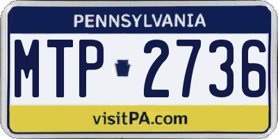 PA license plate MTP2736
