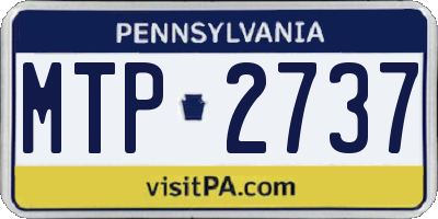 PA license plate MTP2737