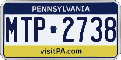 PA license plate MTP2738