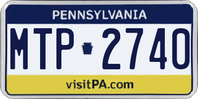 PA license plate MTP2740