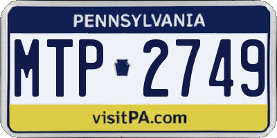 PA license plate MTP2749