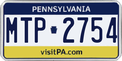 PA license plate MTP2754