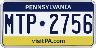 PA license plate MTP2756