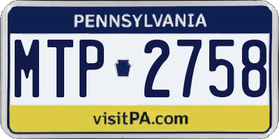 PA license plate MTP2758