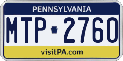 PA license plate MTP2760