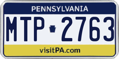 PA license plate MTP2763