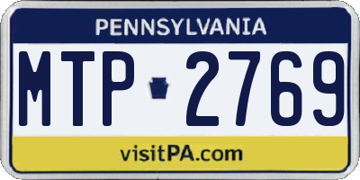PA license plate MTP2769