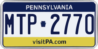PA license plate MTP2770