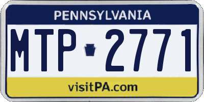 PA license plate MTP2771