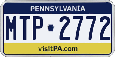 PA license plate MTP2772