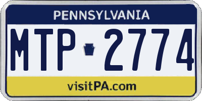 PA license plate MTP2774