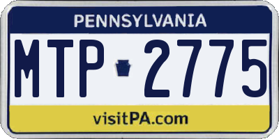 PA license plate MTP2775