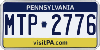 PA license plate MTP2776
