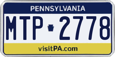 PA license plate MTP2778