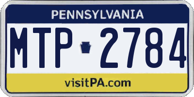 PA license plate MTP2784
