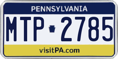 PA license plate MTP2785
