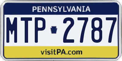 PA license plate MTP2787
