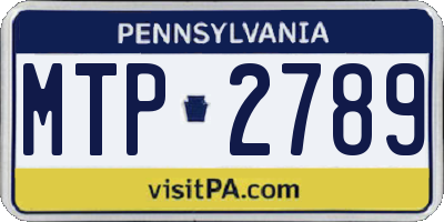 PA license plate MTP2789