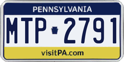 PA license plate MTP2791