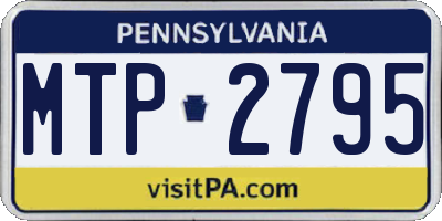 PA license plate MTP2795