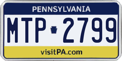 PA license plate MTP2799
