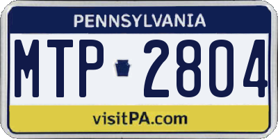PA license plate MTP2804