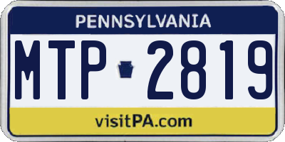 PA license plate MTP2819