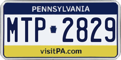 PA license plate MTP2829