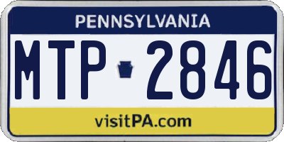PA license plate MTP2846