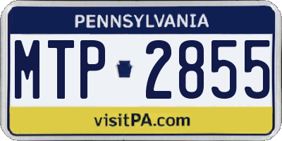 PA license plate MTP2855