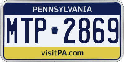 PA license plate MTP2869