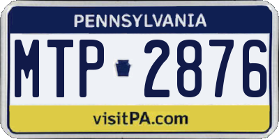 PA license plate MTP2876