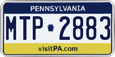 PA license plate MTP2883