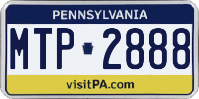 PA license plate MTP2888