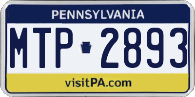 PA license plate MTP2893