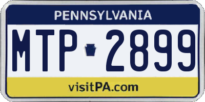 PA license plate MTP2899