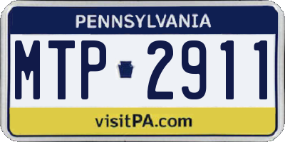 PA license plate MTP2911